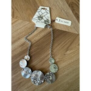 NWT Jacarii Silver Medallion Necklace and Earring Set
